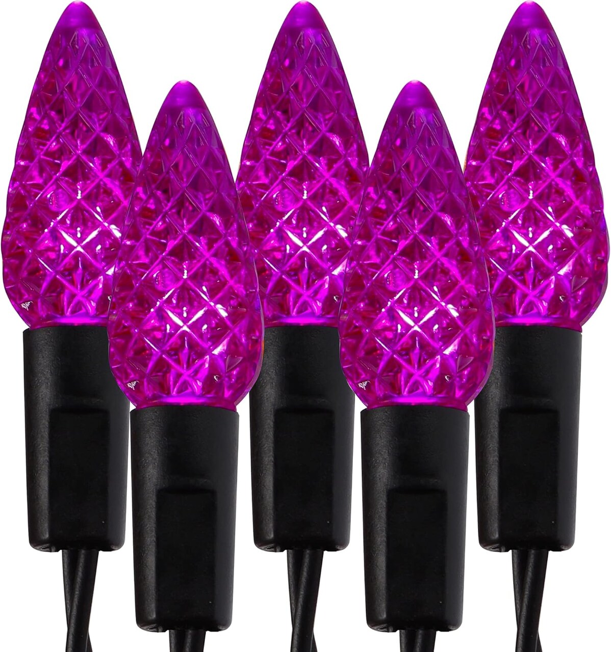 33ft 100 LED Black Wire Fairy Lights with 29V Safe Adaptor, 8 Lighting Mode, Waterproof (Purple)